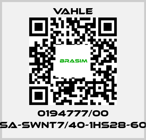 Vahle-0194777/00 SA-SWNT7/40-1HS28-60 price