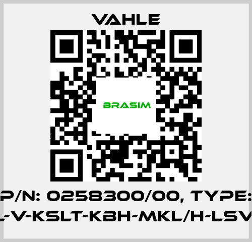 Vahle-P/n: 0258300/00, Type: DL-V-KSLT-KBH-MKL/H-LSV/G price