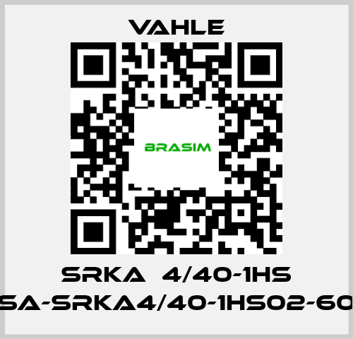 Vahle-SRKA  4/40-1HS (SA-SRKA4/40-1HS02-60) price