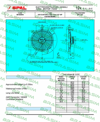 SPAL-VA13-AP70/LL-63A D330 12V price