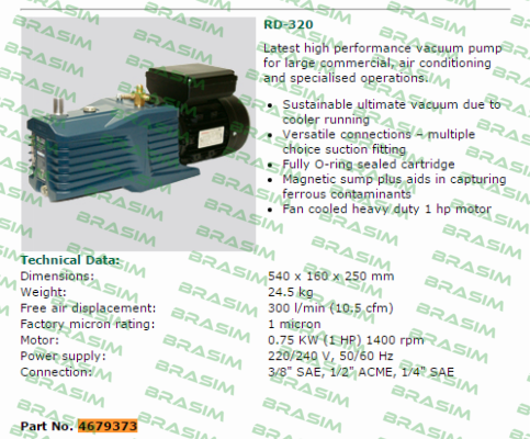 Refco-p/n: 4679373, Type: RD-320 price