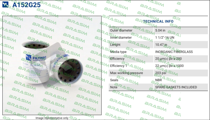 Filtrec-A152GW25 price