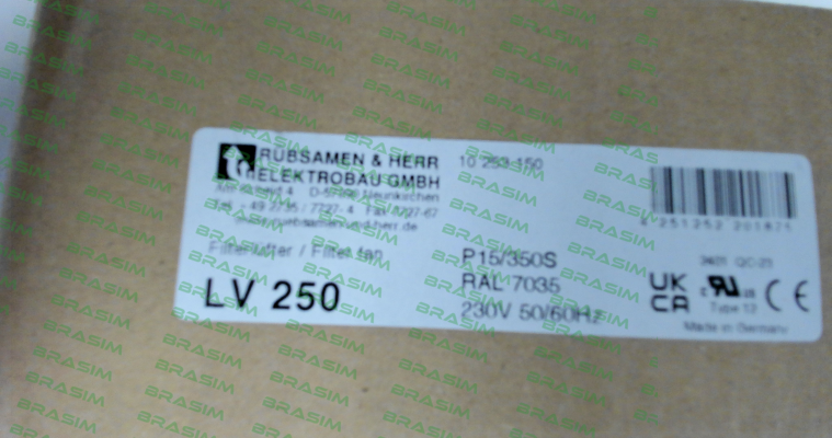 Rübsamen & Herr-LV 250 230V / PN: 10 253 150 price