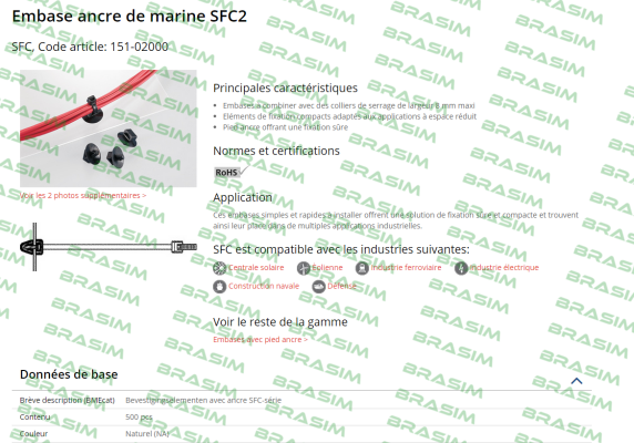 Hellermann Tyton-SFC2 PA66 NA 500 (151-02000) (pack 1x500) price