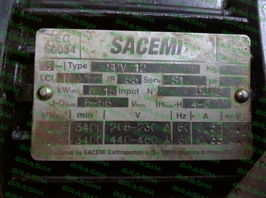 Sacemi-SPV12  Nr 30Y3  price