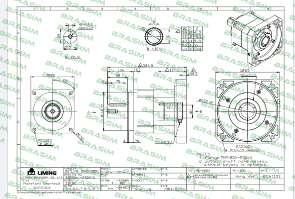 LIMING  MACHINERY CO.-S/N: M418914005 / MODEL: SB-180 price