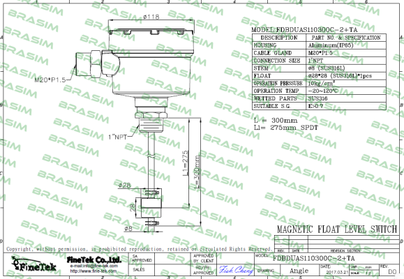 Finetek-FDBDUAS110300C-2+TA price