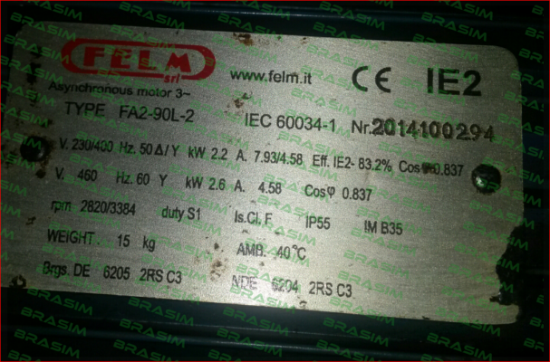 Felm-2014100294 - obsolete, replaced by - 2,2 kW, 2P, 230/400V/50Hz, IP55/IC411, F/B, IM B35, AL, IE2   price