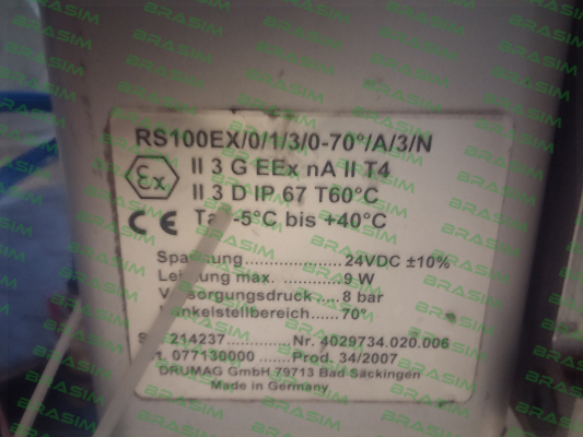 Specken Drumag-Obsolete  RS100EX/0/1/3/0-70/A/3/N replaced by RS100/0/1/3/0-70°/C/3/N price