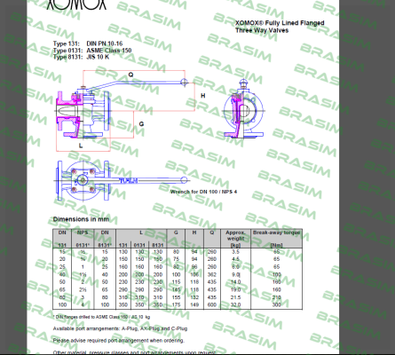 Xomox-Plug valve, type 131-ISO DN 40  PN 10  price