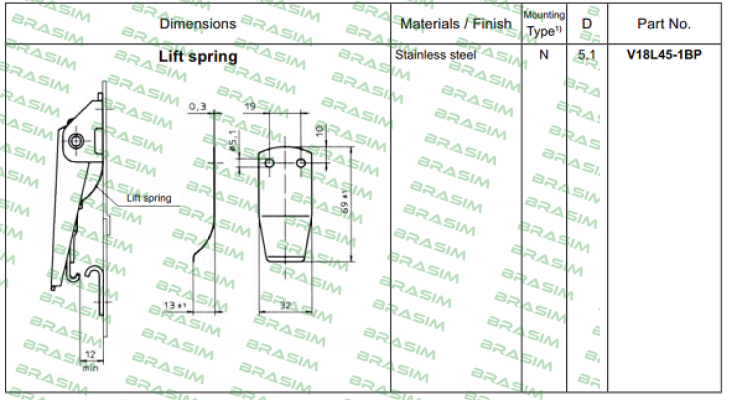 Camloc-V18L45-1BP  price