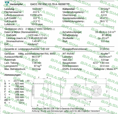 Guntner-GACC RX 050.1/2-70.A-1820877P  price