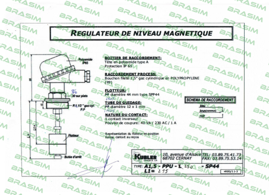 Kübler-A1.5-PPU-250-SP44 old code, new code ABRPP1, 5"-PPU-L250/12-PP44A  price