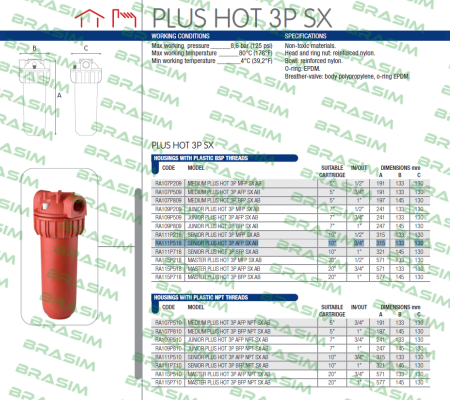 Atlas Filtri-Senior Plus HOT 3P AFP SX AB price