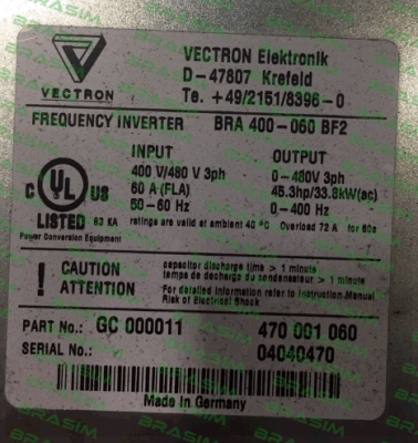 Vectron-BRA 400-060 BF2  OEM  price