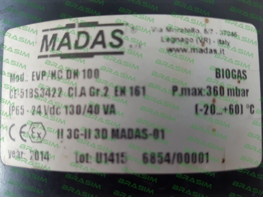 Madas-EVP/NC DN100  price