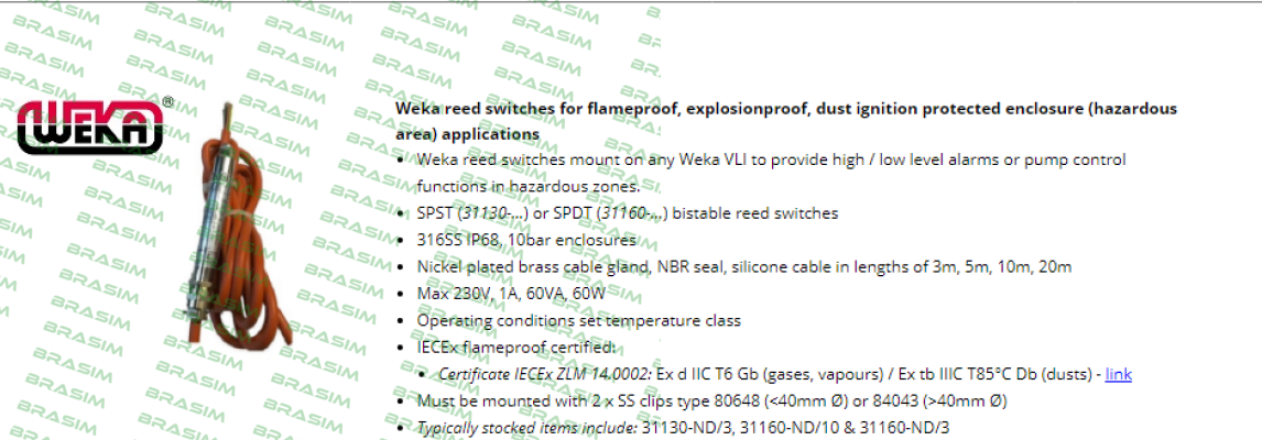 Weka-31160-ND/10 price