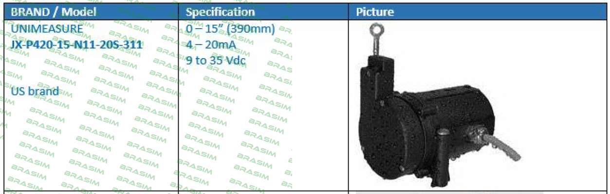 Unimeasure-JX-P420-15-N11-20S-311 (obsolete, replaced with JX-P420-15-N11-20S-N1K)  price