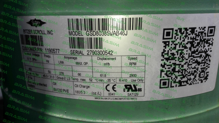 Bitzer- GSD 80385VAB46J  OEM  price