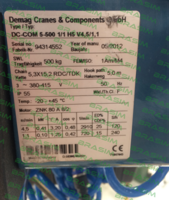 Demag-Hook for DC-COM 5-500 1/1 H5 V4,5/1/1  price