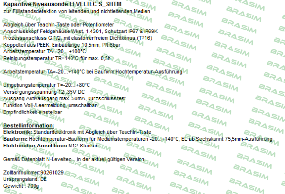 Hengesbach- LEVELTEC S_SHTM  price