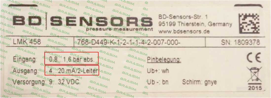 Bd Sensors-LMK 458  price