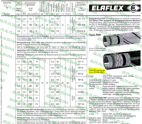 Elaflex-Elaflon Plus Universalschlauch (FEP 19)  price