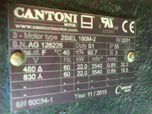 Cantoni-2SIEL 180M-2 22kW B3/B5 400/690V-50Hz IE2  price