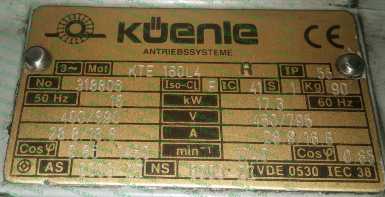 Küenle-motor KTE 160L4      SERI NO :318806 price