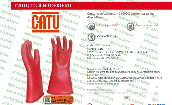 Catu-CG-4-NR Dexteri+ (code : CG-4-*-NR) price