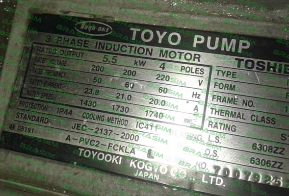 Toyooki-S/N: 70079252 obsolete, replaced by PVC2-IKKH3-FCKLAL21E-4P-5.5Kw-CE (AC200V)  price