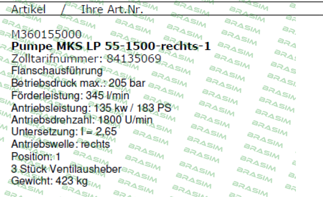 Pratissoli-MKS LP 55-1500-rechts-1  price