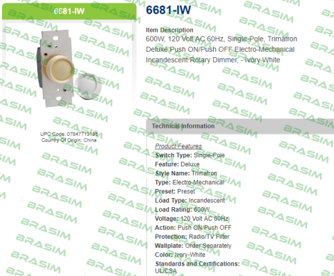 Leviton-6681-IW price