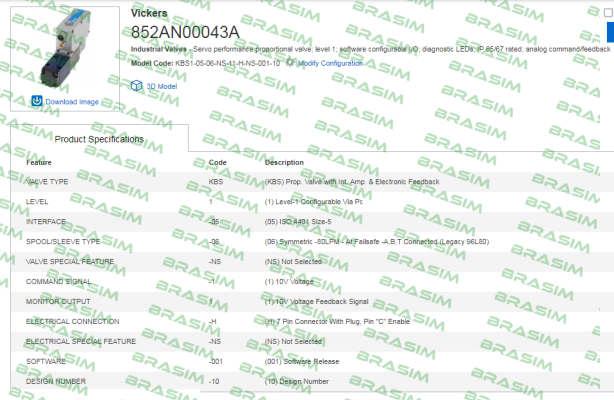 Vickers (Eaton)-KBS1-05-06-NS-11-H-NS-001-10  price