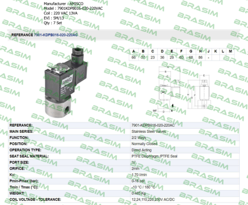 Amisco-7901KDPB016-020-220VAC  price