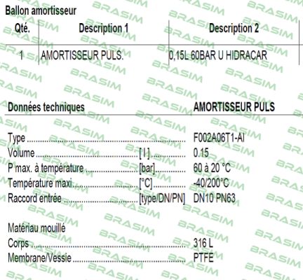 Hidracar-F002A06T1-AI  price