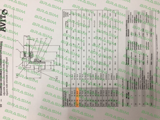 Avit-SV102-1015-01 , type  SV 10x1,5 G 3/8"A NBR   price