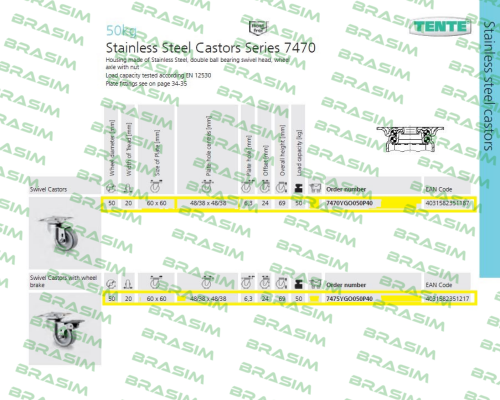 Tente-7470YGO050P40  price