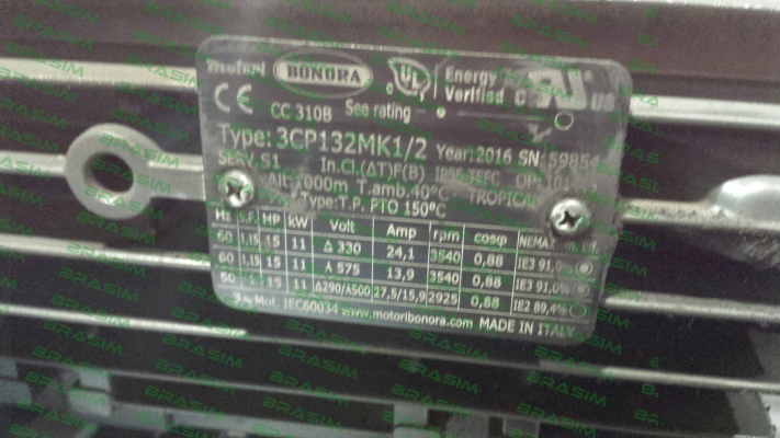 Bonora-3CP132MK1/2 (OEM for FPZ) - obsolete, replaced by - GR.132 - 15 HP 330/575-60 UR PREMIUM  (Art. 4051+0107) price