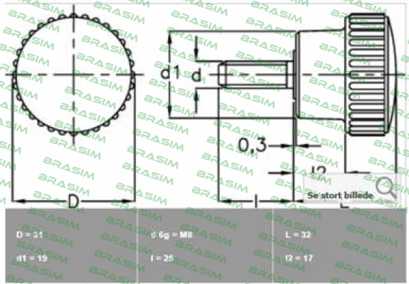 Elesa Ganter-3211 - B.259/30 p-M8x25 (pack 1x25)  price