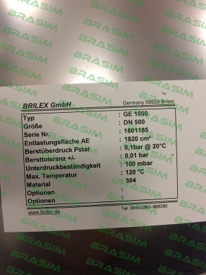 Brilex-P/N: 1005-9730-00, Type:  GE DN 0500 mm price