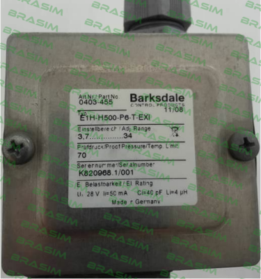 Barksdale-0403-455  Type: E1H-H500-P6-T-EXI  Artikel ist inaktiv und kann nicht mehr geliefert werden  price