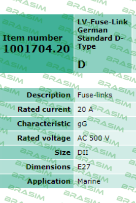 Siba-1001704.20 obsolete, replacement 1001704.20FF  price