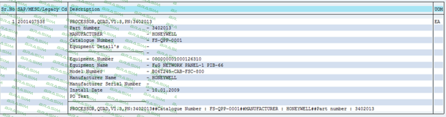 Honeywell-FS-QPP-0001  price