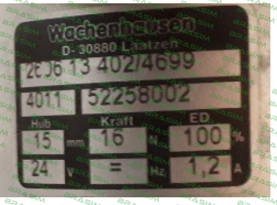 Wachenhausen-2606 13 402/4699 price