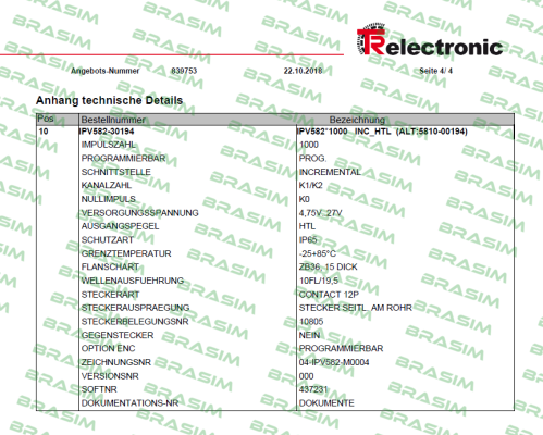 TR Electronic-IPV582*1000 INC_HTL price