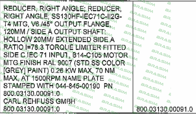Carl Rehfuss-800.03130.00091.0 price