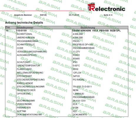 TR Electronic-110-01151 price