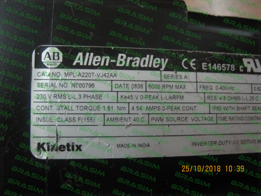 Allen Bradley (Rockwell)-MPL-A220T-VJ42AA ( used item )  price