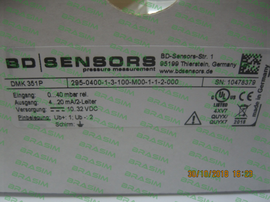 Bd Sensors-DMK 351P / Code: 295-0400-1-3-100-M00-1-1-2-000 price